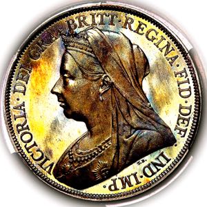 1893 Victoria Old Head Proof Crown PCGS - PR67 Cameo