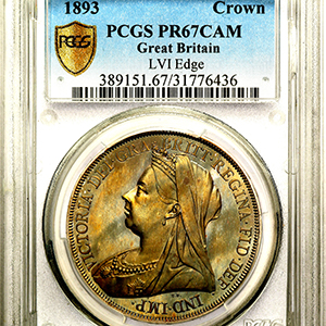 1893 Victoria Old Head Proof Crown PCGS - PR67 Cameo