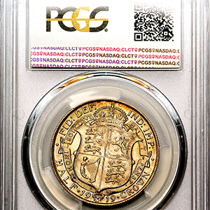 1919 George V Halfcrown Brilliant Uncirculated. PCGS - MS66
