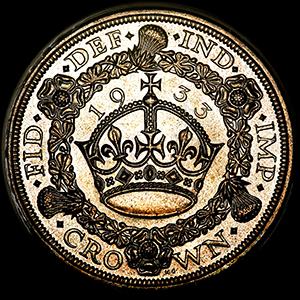 1933 George V Crown Brilliant uncirculated. PCGS - MS65