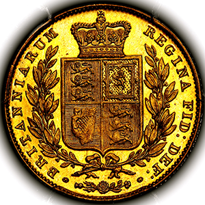 1845 Victoria Sovereign Choice Uncirculated. PCGS - MS64+