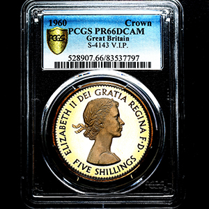 1960 Elizabeth II Proof Crown Practically FDC. PCGS - PR66 DCAM