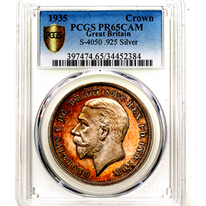 1935 George V Crown Practically FDC. PCGS - PR65 CAM
