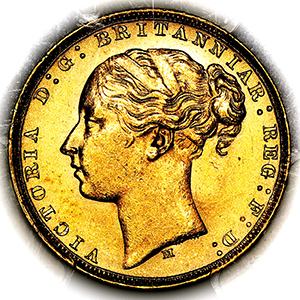 1879 Victoria Sovereign Uncirculated. PCGS - MS63