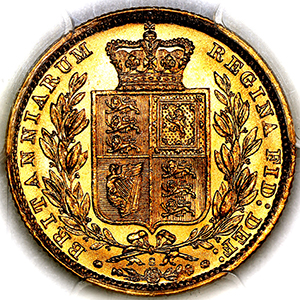 1881 Victoria Sovereign Uncirculated. PCGS - MS63