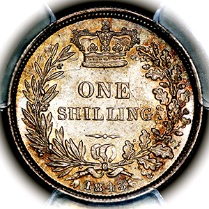 1843 Victoria Shilling Brilliant Uncirculated. PCGS - MS65