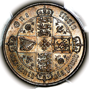 1862 Victoria Gothic Florin Choice Uncirculated. PCGS - MS64