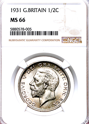 1931 George V Halfcrown Practically FDC. NGC - MS66