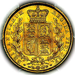 1864 Victoria Sovereign Practically FDC. PCGS - MS66