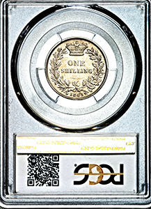 1863 Victoria Shilling Choice Uncirculated. PCGS - MS64