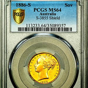 1886 Victoria Sovereign Choice Uncirculated. PCGS - MS64