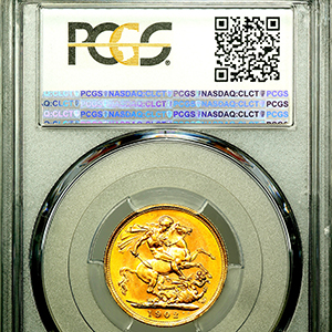1902 Edward VII Sovereign Uncirculated grade. PCGS - MS63