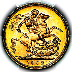 1902 Edward VII Sovereign Uncirculated grade. PCGS - MS63