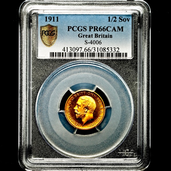 1911 George V Proof Half Sovereign Practically FDC. PCGS - PR66 CAM