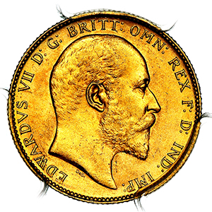 1904 Edward VII Sovereign Choice Uncirculated. PCGS - MS64