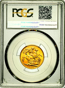 1904 Edward VII Sovereign Choice Uncirculated. PCGS - MS64