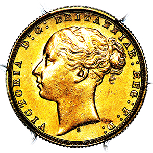 1876 Victoria Sovereign Uncirculated grade. PCGS - MS63