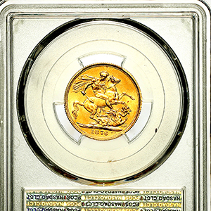 1876 Victoria Sovereign Uncirculated grade. PCGS - MS63