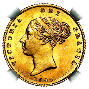 1846 Victoria Half Sovereign NGC - MS64