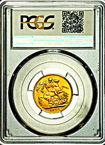 1905 Edward VII Sovereign Choice Uncirculated. PCGS - MS64+