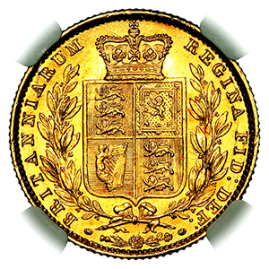 1856 Victoria Sovereign Uncirculated grade. PCGS - MS63+
