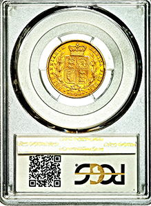 1862 Victoria Sovereign Uncirculated grade. PCGS - Mint State 63