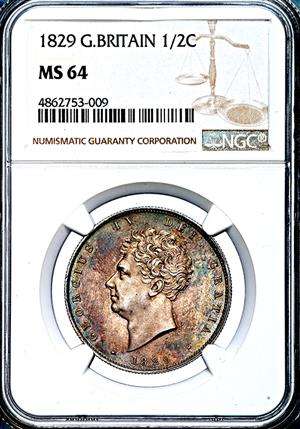 1829 George IV Halfcrown Choice Uncirculated. PCGS - MS64
