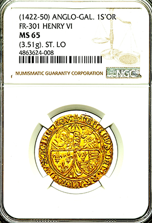 1423-1432 George II Shilling NGC - MS65