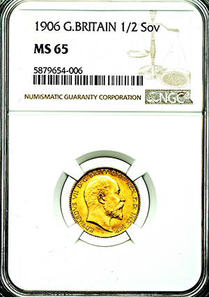 1906 George VI Threepence Brilliant uncirculated. NGC - MS65