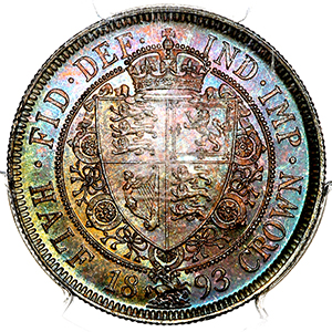 1893 Victoria Old Head Halfcrown Practically FDC. PCGS - MS66