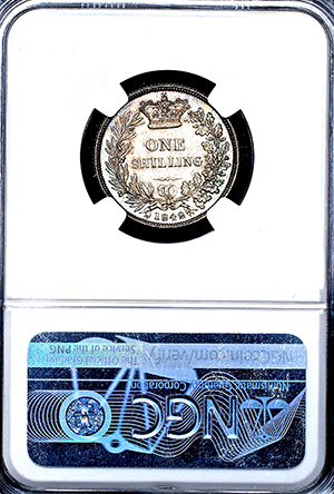 1842 Victoria Shilling Practically FDC. PCGS - MS66+