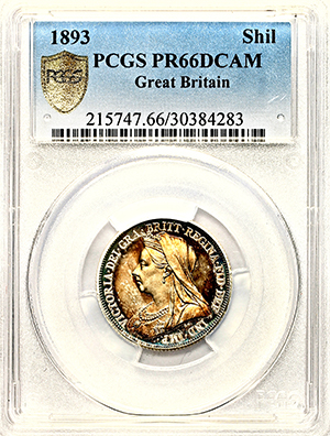 1893 Victoria Old Head Proof Shilling PCGS - PR66DCAM
