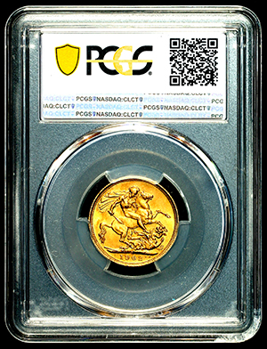 1902 Edward VII Sovereign Choice uncirculated. PCGS - MS64