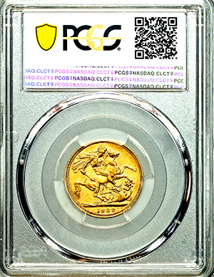 1888 Victoria Jubilee Head Sovereign PCGS - AU53