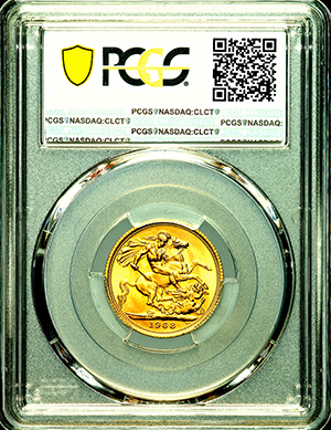 1968 Elizabeth II Sovereign Brilliant uncirculated. PCGS - MS66
