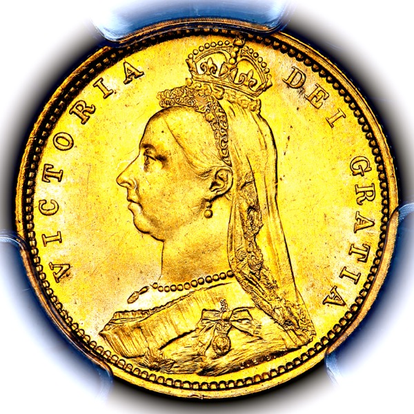 1887 Victoria Jubilee Head Half Sovereign Brilliant uncirculated. PCGS - MS65