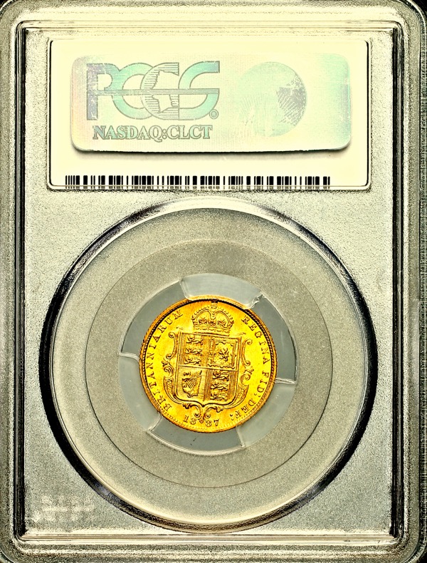 1887 Victoria Jubilee Head Half Sovereign Brilliant uncirculated. PCGS - MS65