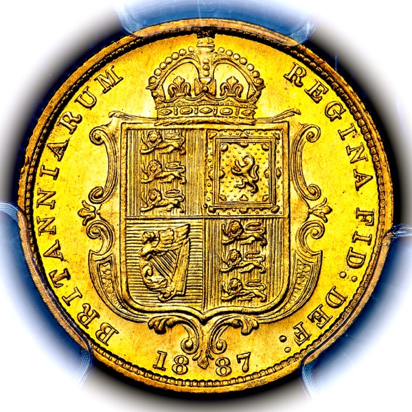 1887 Victoria Jubilee Head Half Sovereign Brilliant uncirculated. PCGS - MS65