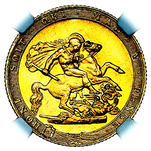 1818 George III Sovereign Uncirculated. NGC - MS63+