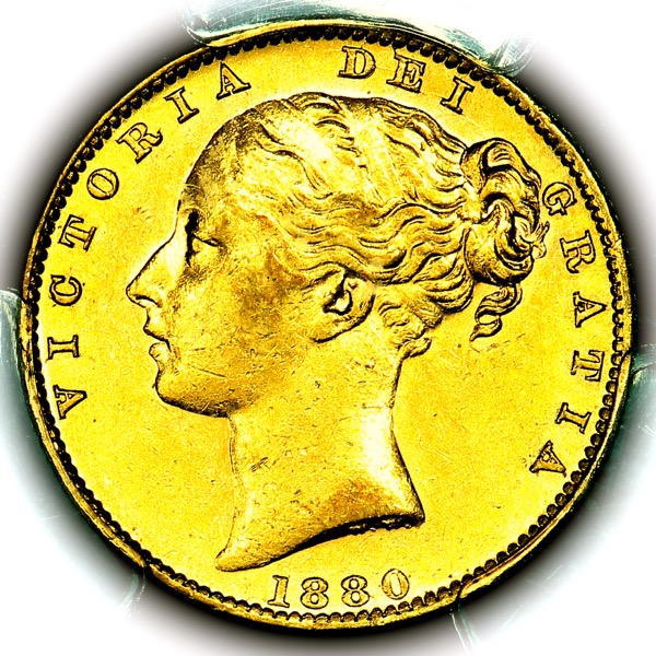 1880 Victoria Sovereign PCGS - AU58