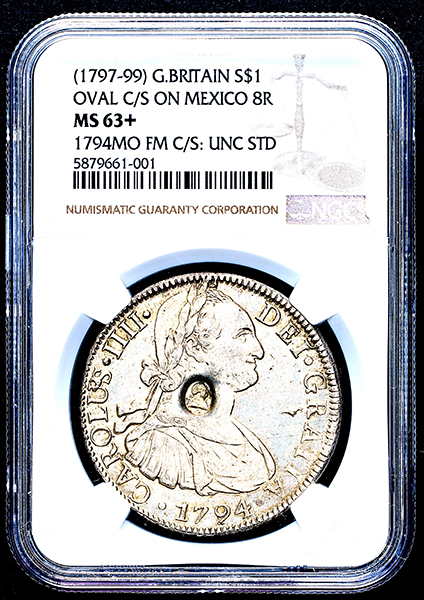 1797-1799 George III Dollar Uncirculated. NGC - MS63+ C/S UNC STD