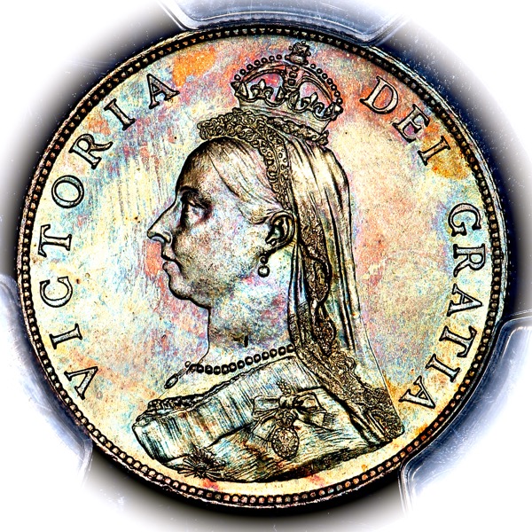 1887 Victoria Jubilee Head Florin Brilliant Uncirculated. PCGS - MS66+