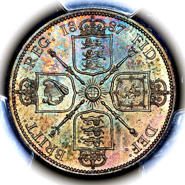 1887 Victoria Jubilee Head Florin Brilliant Uncirculated. PCGS - MS66+