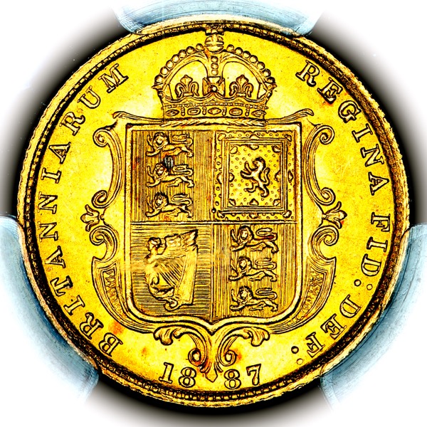 1887 Victoria Jubilee Head Half Sovereign Brilliant uncirculated. PCGS - MS65