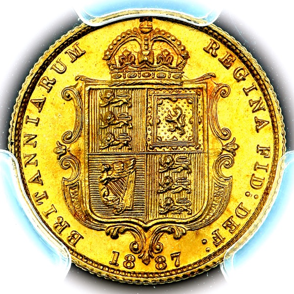 1887 Victoria Jubilee Head Half Sovereign Practically FDC. PCGS - Mint State 67+