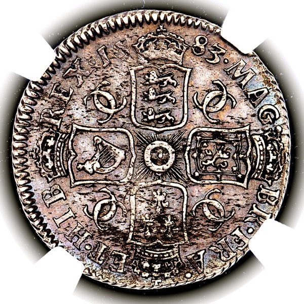 1683 Charles II Shilling NGC - About Uncirculated 50