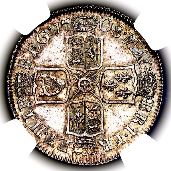 1708 Anne Shilling Brilliant uncirculated. NGC - MS66