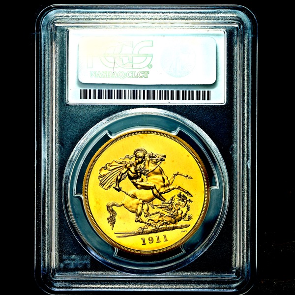 1911 George V Proof Five Pounds PCGS - PR64