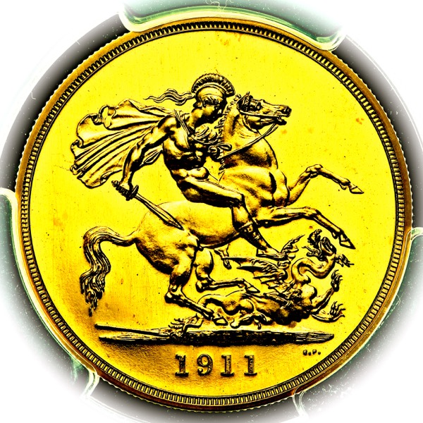 1911 George V Proof Five Pounds PCGS - PR64
