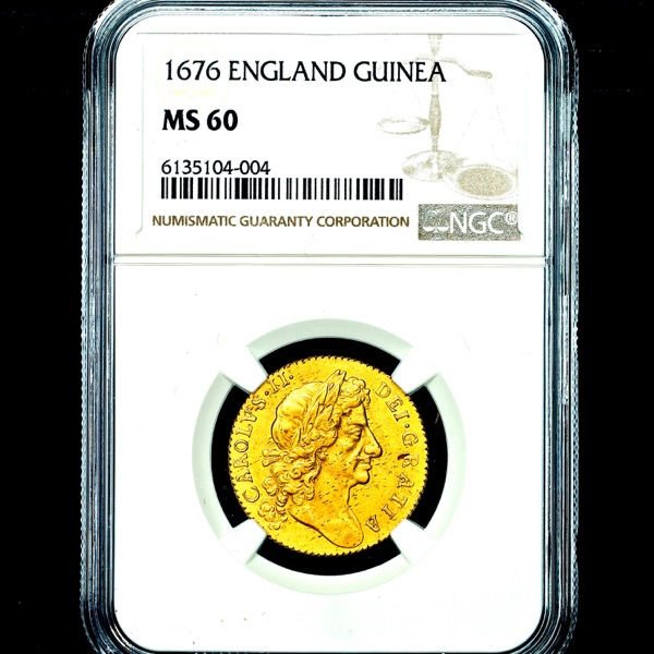 1676 Charles II Guinea NGC - MS60